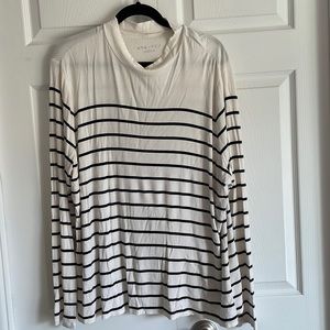 White sweater with black stripes